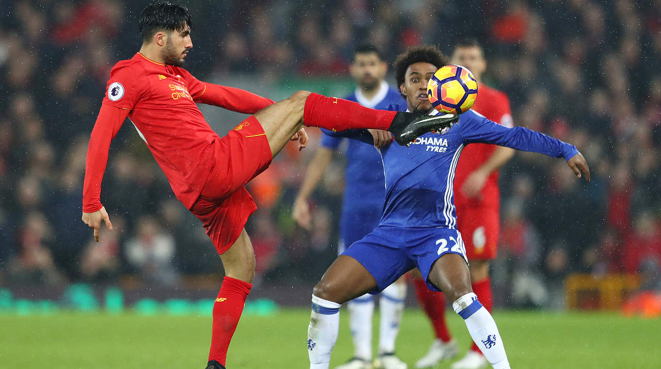 Kein Durchkommen gegen das Londoner Abwehrbollwerk: Liverpools Emre Can (l.)  © 2017 Getty Images