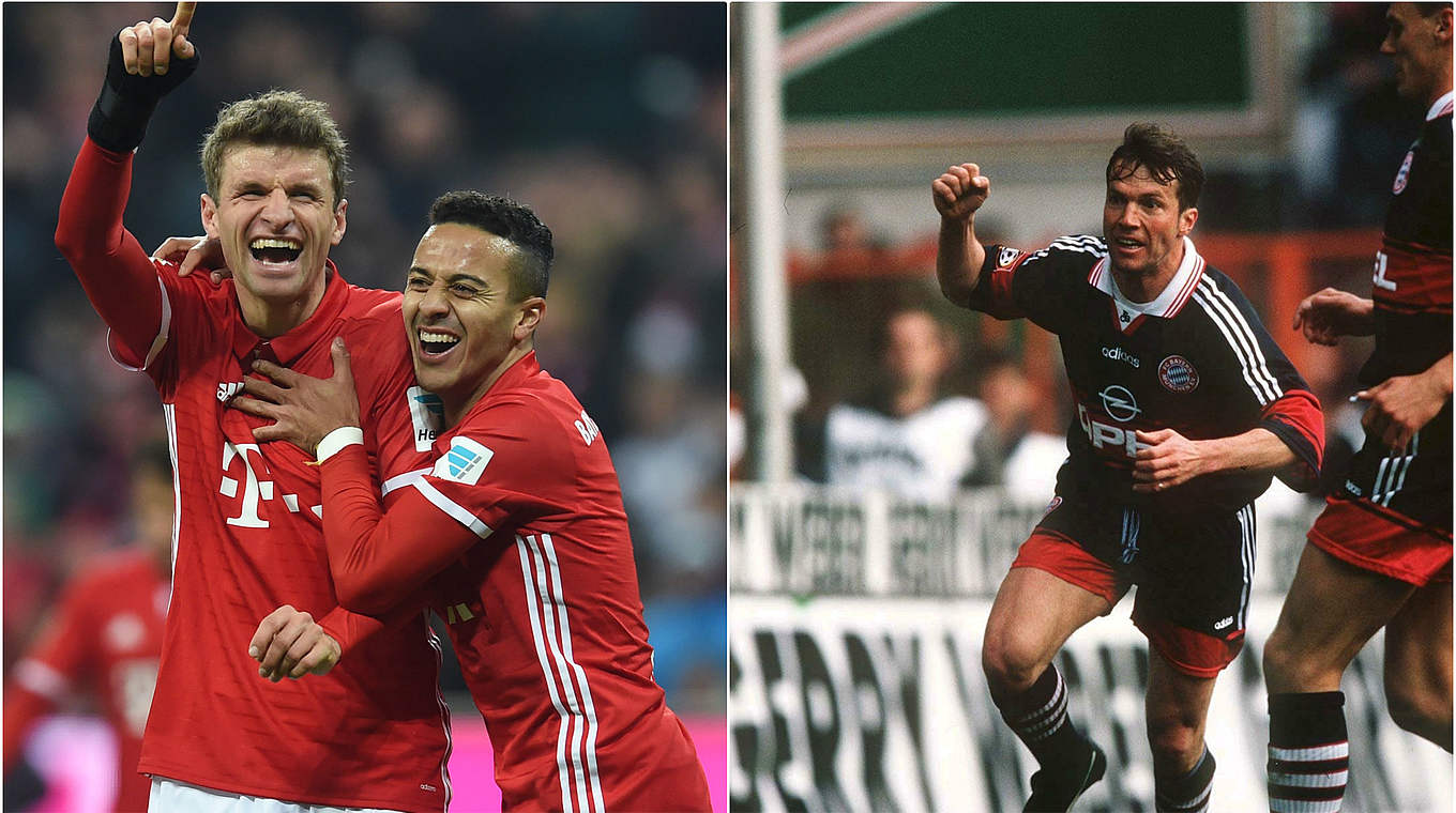 Jagt Klubikone Lothar Matthäus (r.): Thomas Müller (l.) steht vorm 176. Bayern-Sieg © Getty Images/Collage DFB