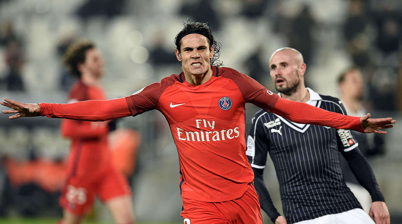 Erzielt seine Saisontore Nummer 24 und 25 für Paris St. Germain: Edinson Cavani © 2017 Getty Images