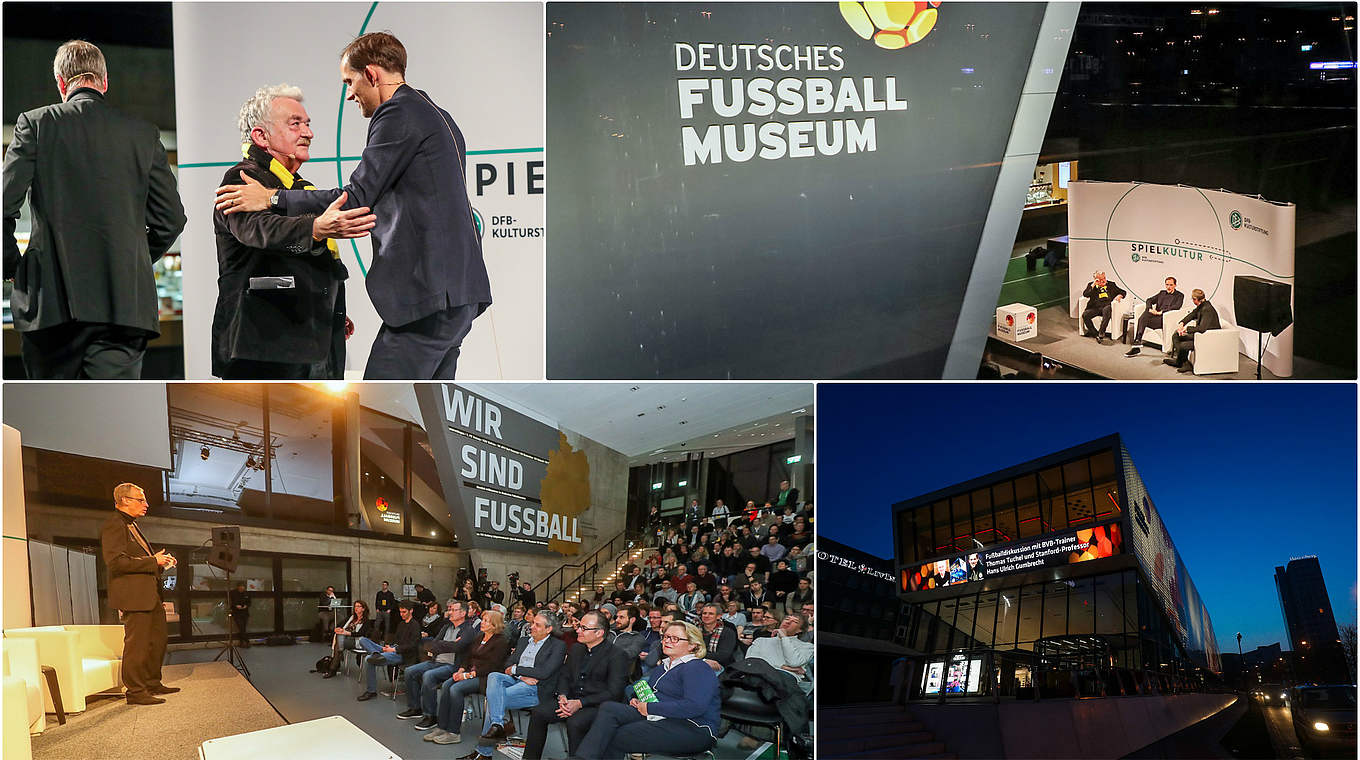 Anstoß im Fußballmuseum: Talk zur "Spielkultur" mit Tuchel und Philosoph Gumbrecht © Schütze/DFM/Collage DFB