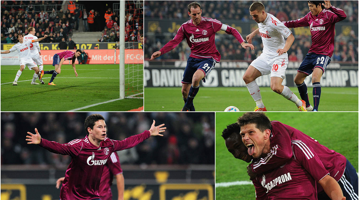 Höher gewann der FC Schalke 04 nie in Köln: 2012 siegen die Gelsenkirchener mit 4:1 © Getty Images/Collage DFB