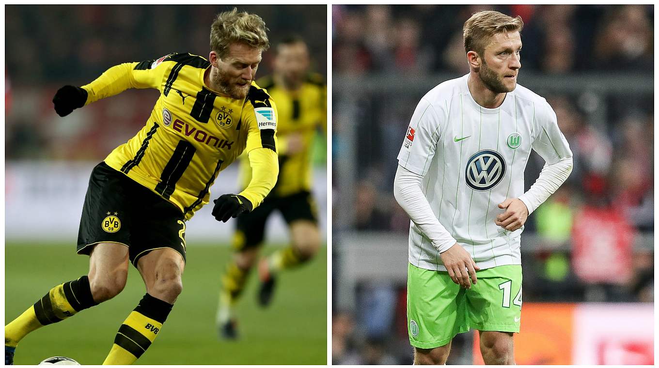 Gegen den Ex-Verein: Schürrle (l.) spielte schon für Wolfsburg, Kuba (r.) für Dortmund © Getty Images / DFB