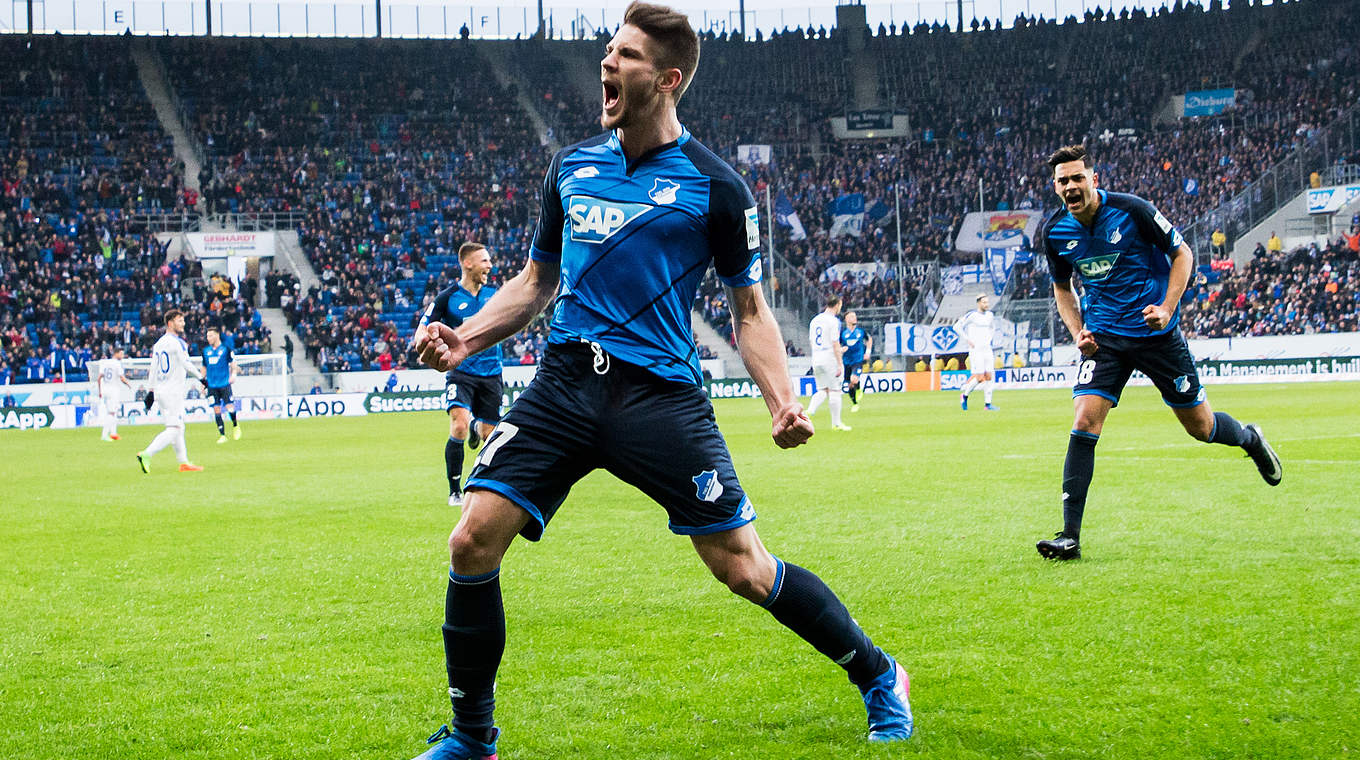 Andrej Kramaric was the match winner for Hoffenheim after a brace against Darmstadt. © 2017 Getty Images