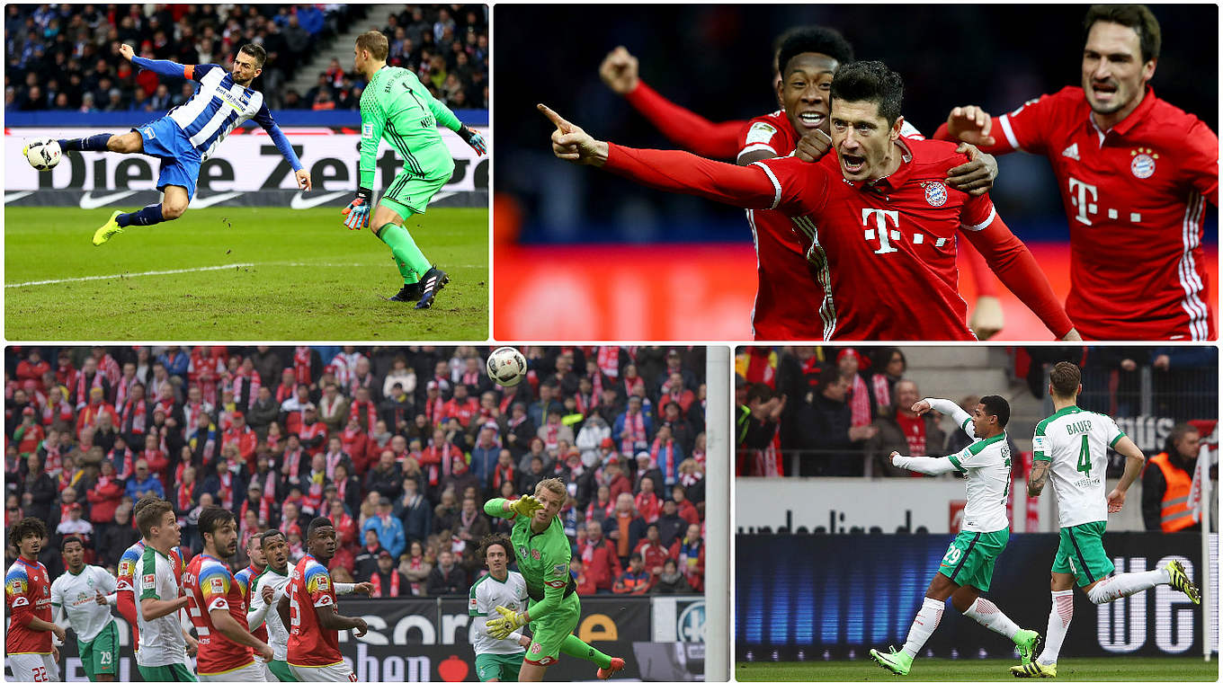 Robert Lewandowski and Serge Gnabry helped their teams to vital points on Saturday.  © 