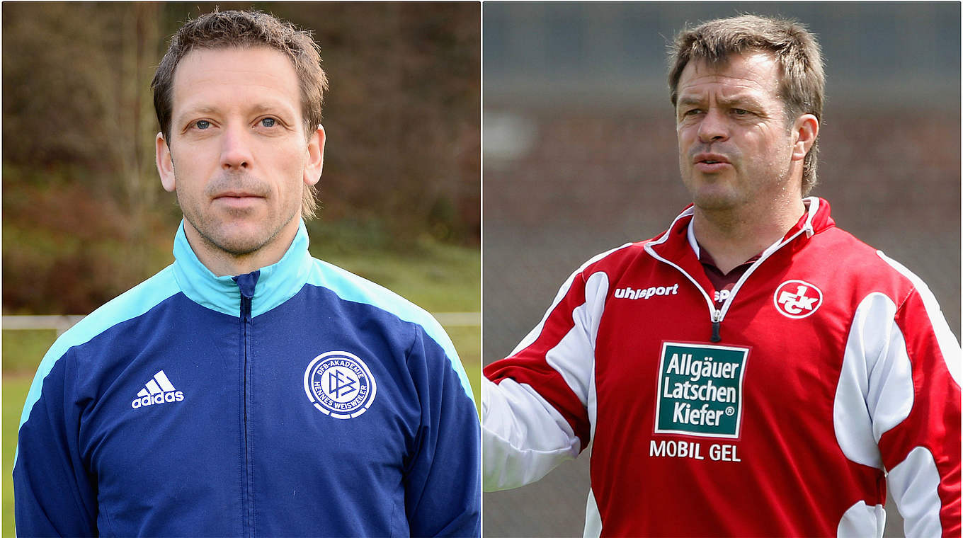 Trainerfüchse unter sich: FCB-Coach Holger Seitz (l.) und FCK-Trainer Gunther Metz © Getty Images/Collage DFB