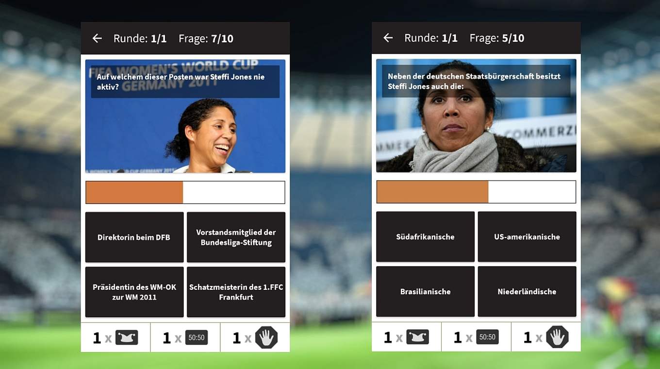 Hättet Ihr es gewusst: das Steffi Jones-Quiz auf der Fan Club-App. © Getty Images