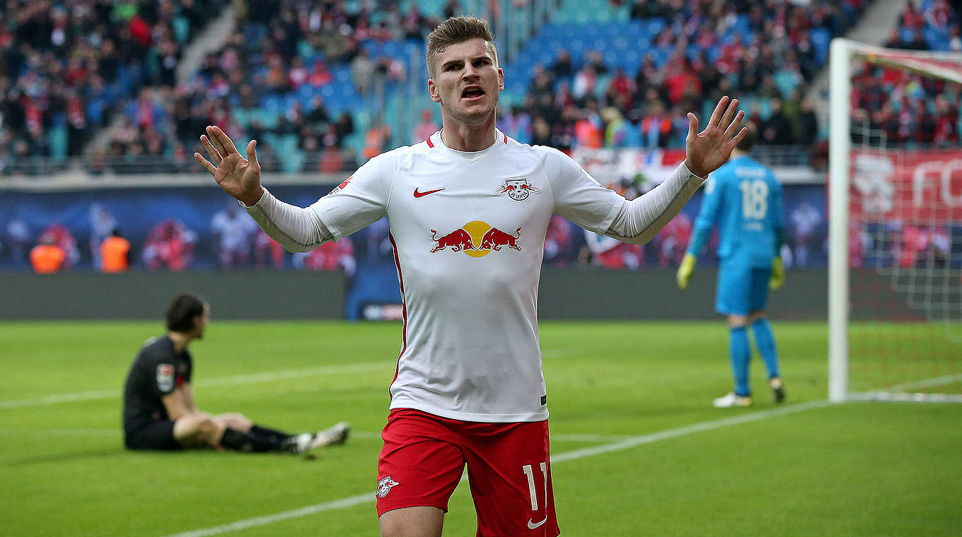 Treffer und Torvorlage: Timo Werner hat entscheidenden Anteil an Leipzigs Heimsieg © 2017 Getty Images