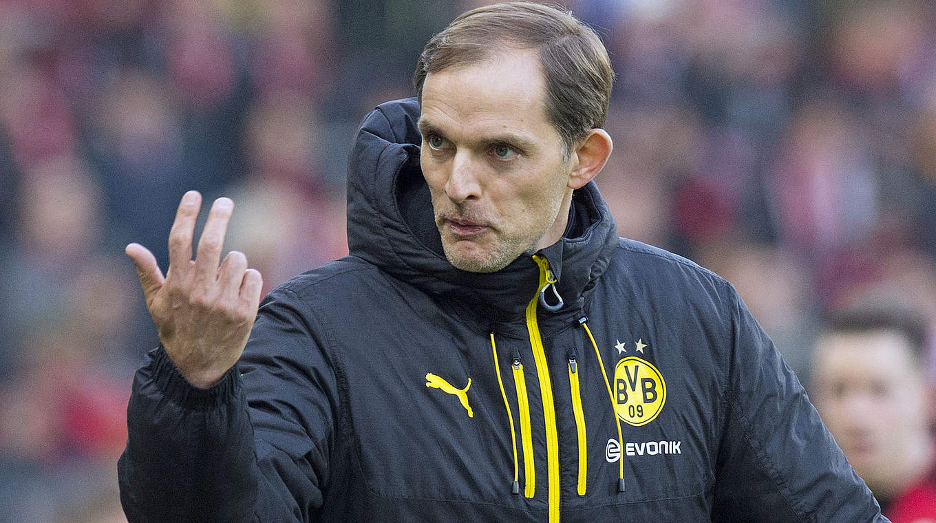 100. Bundesligasieg: Dortmunds Trainer Thomas Tuche feiert Jubiläum © AFP/Getty Images