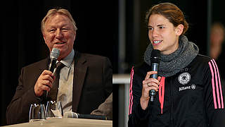 Talk im Museum: Horst Hrubesch und Annike Krahn sprechen mit 60 Junior-Coaches © Getty Images/Collage DFB