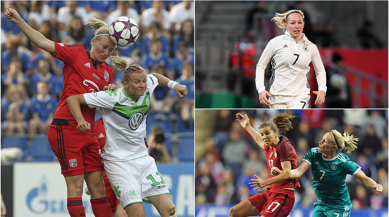 Seit 2015 in Lyon: Nationalspielerin Pauline Bremer freut sich aufs Duell mit Frankreich © Getty Images/Collage DFB