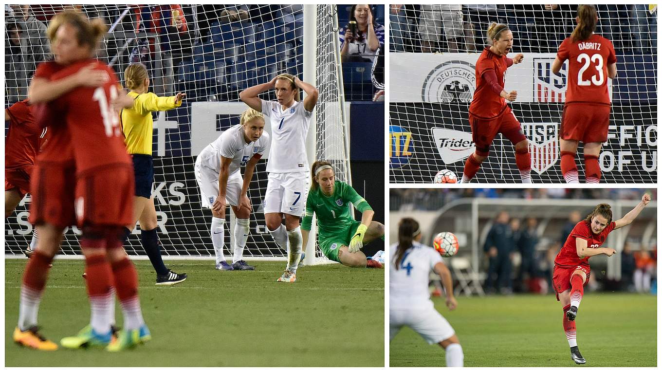 Letztes Duell, letzter Sieg vs. England: die DFB-Frauen beim SheBelieves Cup 2016 © Getty Images/Collage DFB