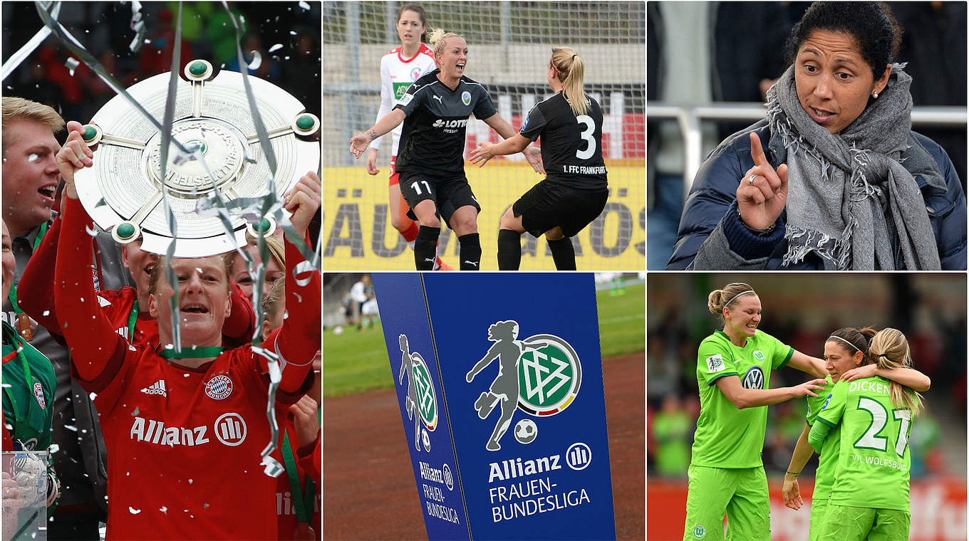 "Es scheint auf ein dramatisches Saisonfinale hinauszulaufen": die Frauen-Bundesliga © Getty Images/Jan Kuppert/Collage DFB