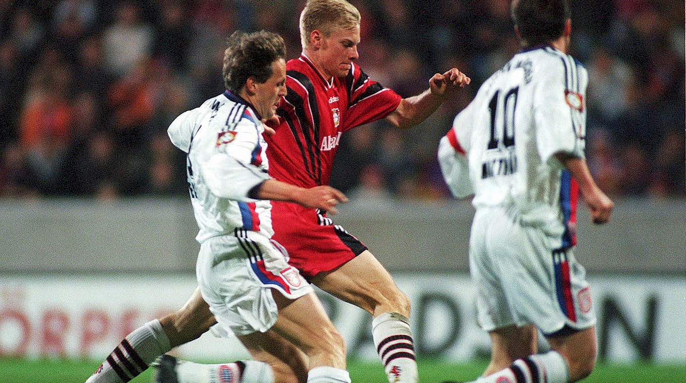 Vom FC Bayern 1997 nicht zu stoppen: Markus Feldhoff trifft beim 5:2 dreimal für Bayer © Bongarts
