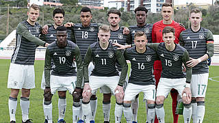 Die Start-Elf der Deutschen U-17-Junioren im Spiel gegen Niederlande. © 2017 Getty Images