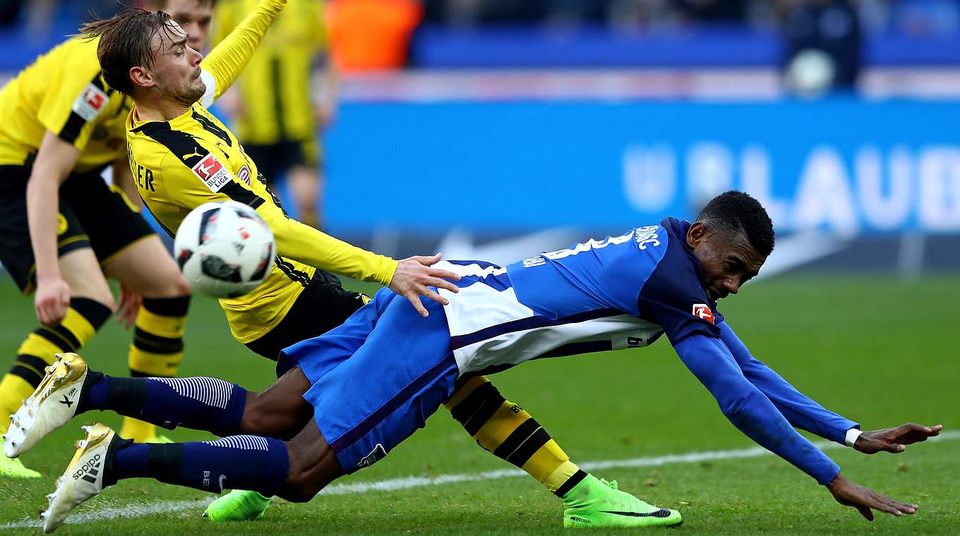 Hertha defeated BVB in a close game.  © 2017 Getty Images