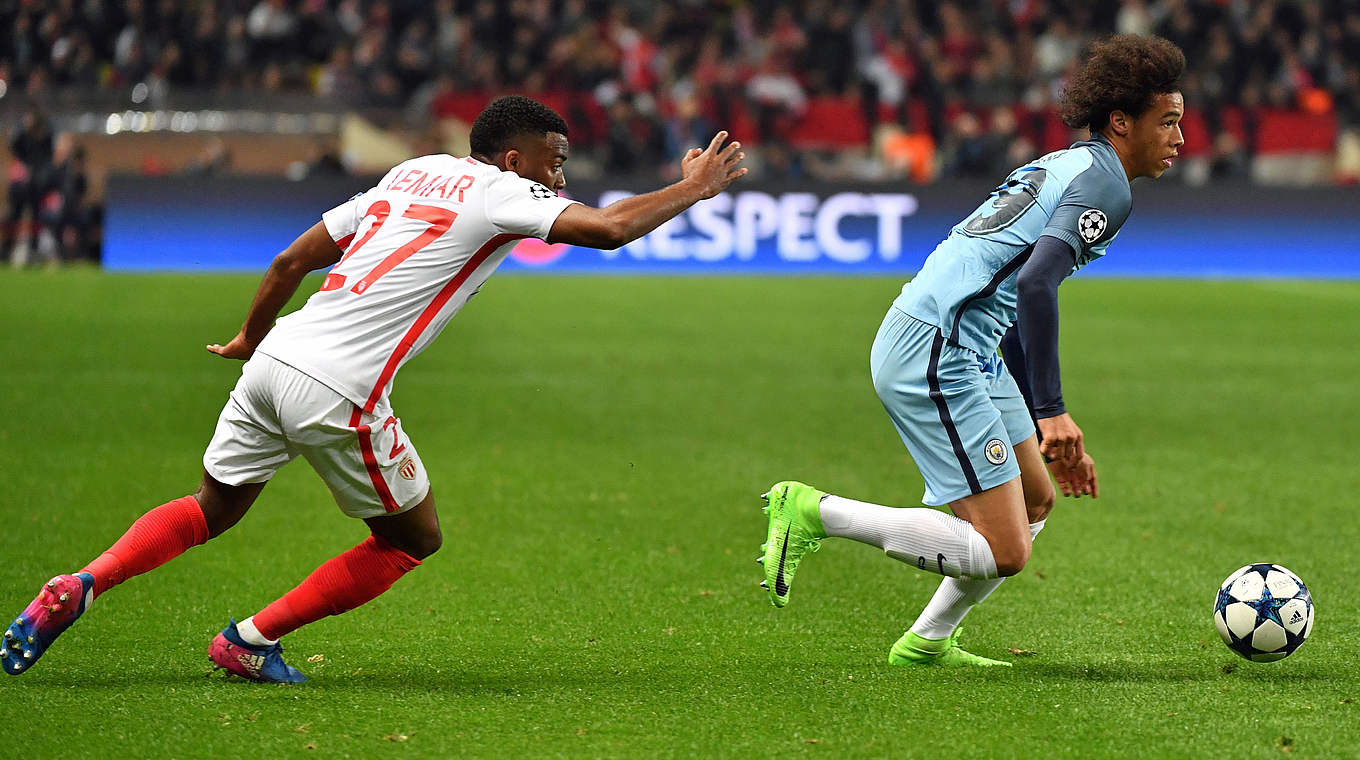 Sané's (right) goal wasn't enough as Man City exited the Champions League. © AFP/Getty Images