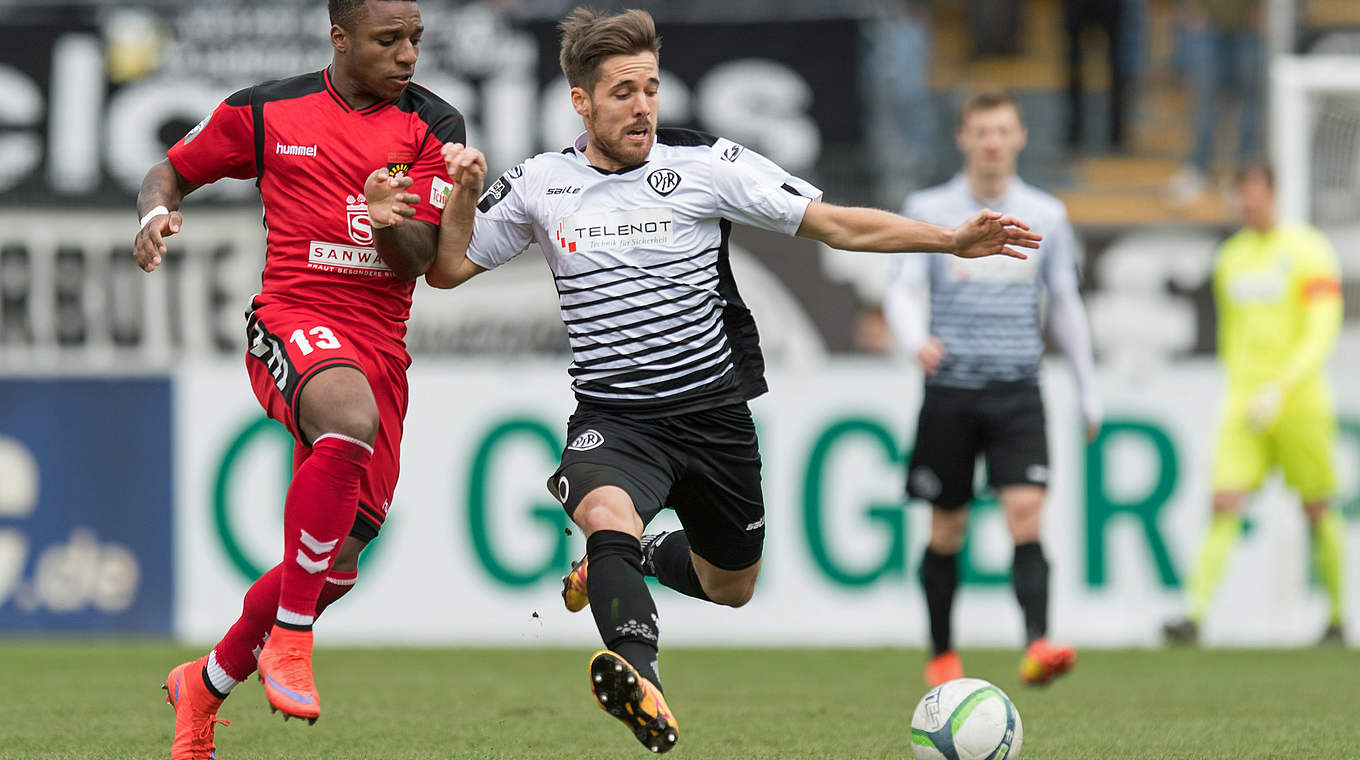 Spielte 2008/2009 in Frankfurt: Aalens Mittelfeldspieler Maximilian Welzmüller (r.) © 2017 Getty Images