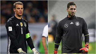 Rückt für den angeschlagenen Manuel Neuer (l.) nach: Paris-Stammkeeper Kevin Trapp © Getty Images/Collage DFB