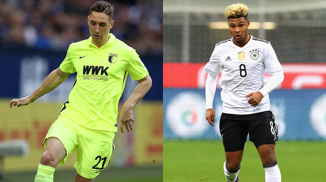 Müssen für die Länderspiele der U 21 absagen: Dominik Kohr und Serge Gnabry (v.l.) © Getty Images/Collage DFB