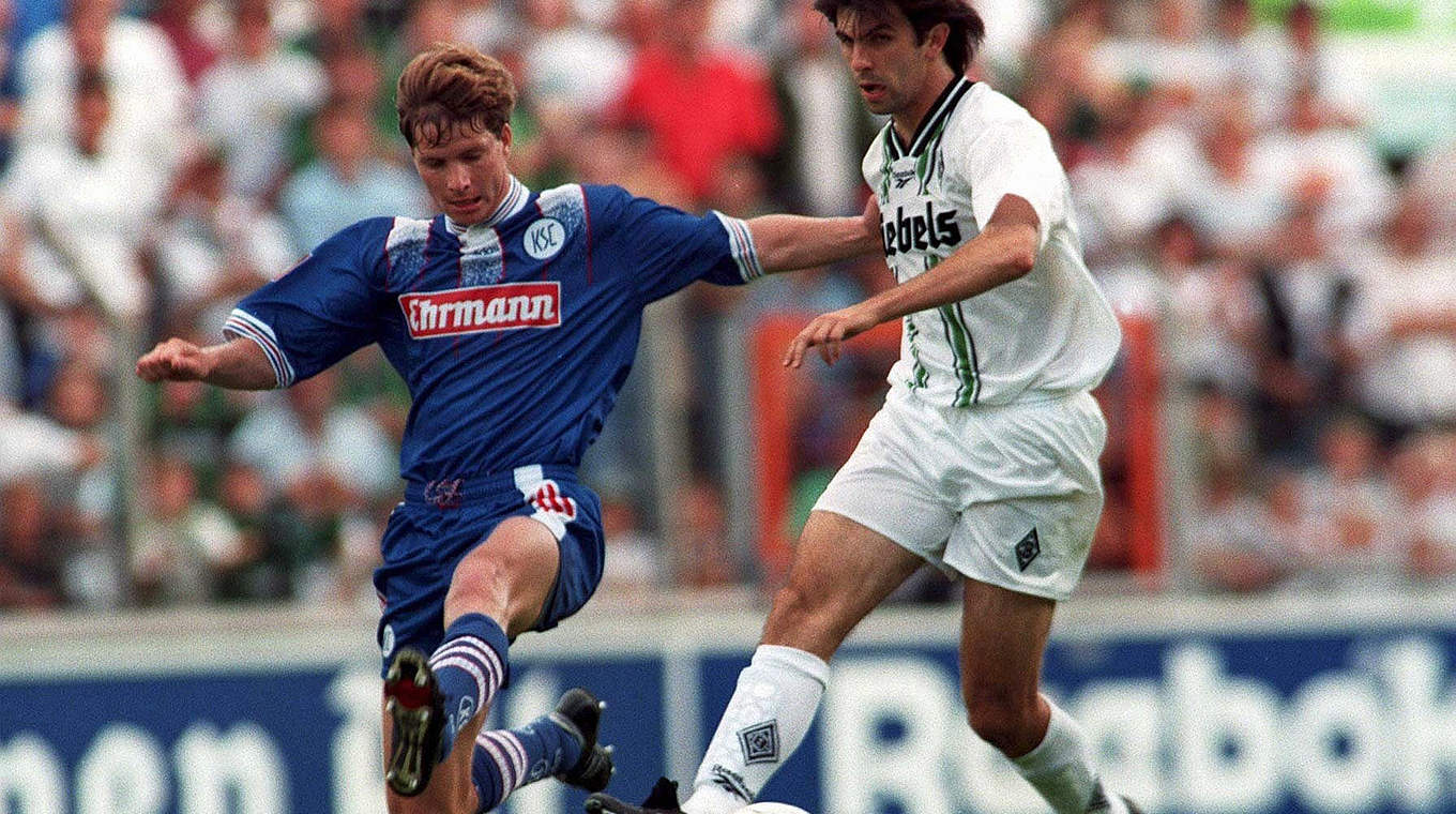 Wechselt 1997 vom KSC zu den Bayern: Michael Tarnat (l.) © Bongarts