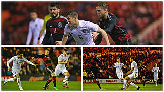Letztes Aufeinandertreffen: England siegt 2015 in Middlesbrough nach 0:2 noch 3:2  © Getty Images/Collage DFB