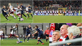 Umjubeltes 1:0 gegen PSG beim Besuch von Hoeneß und Ancelotti: die Bayern-Frauen © imago/Collage DFB