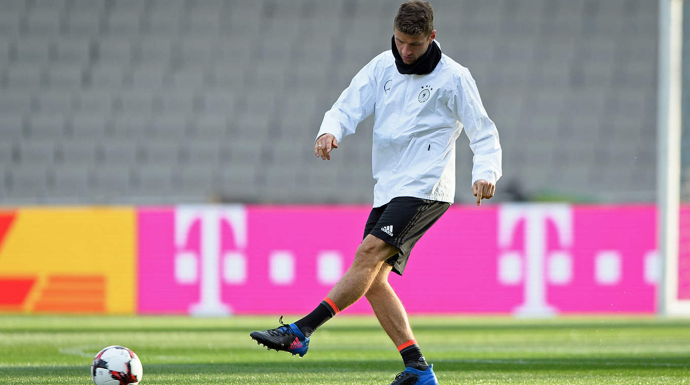 Trainieren für das nächste Länderspieltor: Thomas Müller © GES/Marvin Ibo Güngör