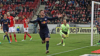 Timo Werner celebrated a goal on his comeback in Mainz. © 