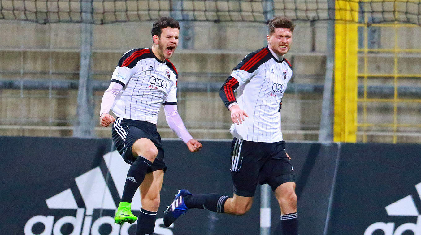 Schütze Patrick Hasenhüttl re und Sammy Ammari FC Ingolstadt 04 II Torjubel Fussball Regi © imago/Lackovic