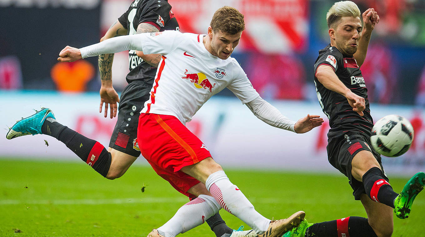 Langes Warten auf den Siegtreffer: RB Leipzig und Nationalspieler Timo Werner (v.l.) © AFP/Getty Images