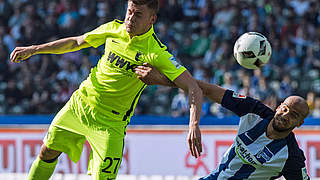 Schießt die Hertha in Führung: John Anthony Brooks (r.) © JOHN MACDOUGALL/AFP/Getty Images