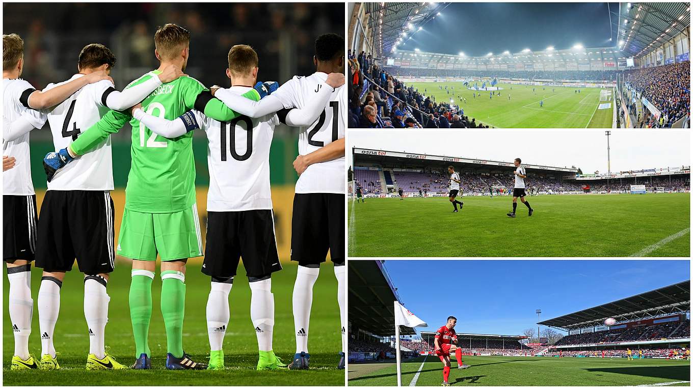 Nächste Spielorte der U 21 stehen fest: Paderborn, Osnabrück und Cottbus © Getty Images/Collage DFB