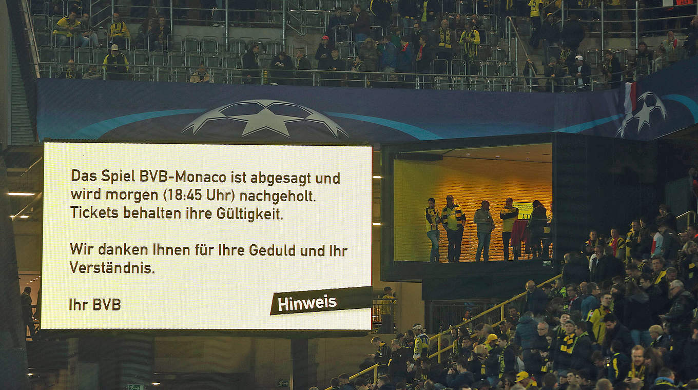 Borussia Dortmund,Absage,Anzeigetafel © Getty Images