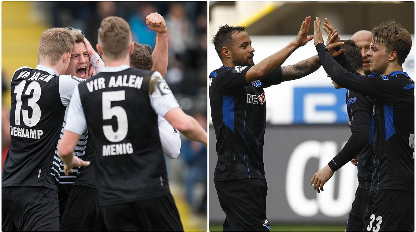 Abstiegskampf: Paderborn (r.) will auch in Aalen punkten © Getty Images/Collage DFB