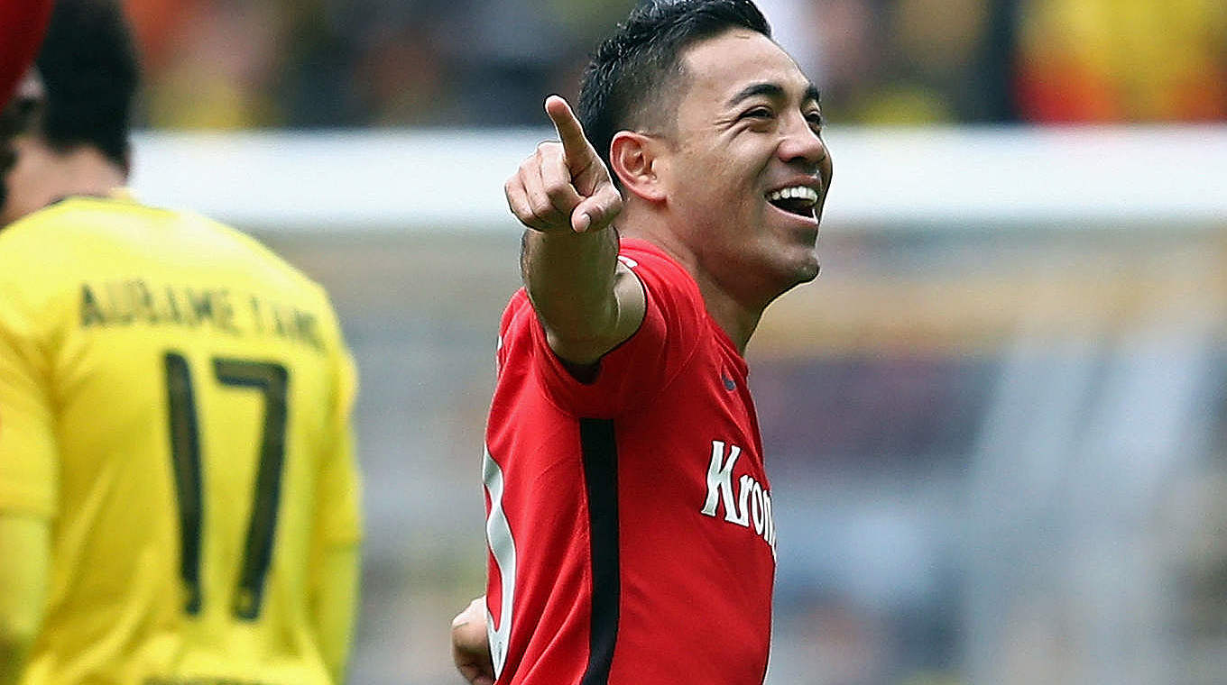 Mexican Marco Fabian scored for Frankfurt in their defeat in Dortmund.  © 