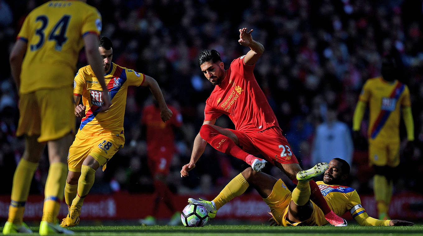 A blow to their Champions League chances - Emre Can's Liverpool lost away to Crystal Palace © 2017 Getty Images