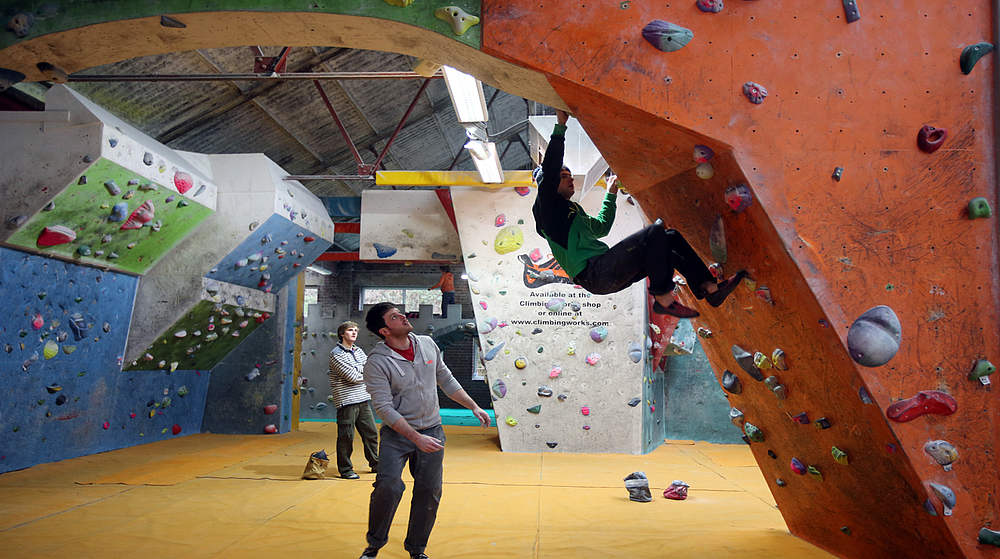Climbers Train at 'The Climbing Works' Indoor Bouldering Wall © 2014 Getty Images
