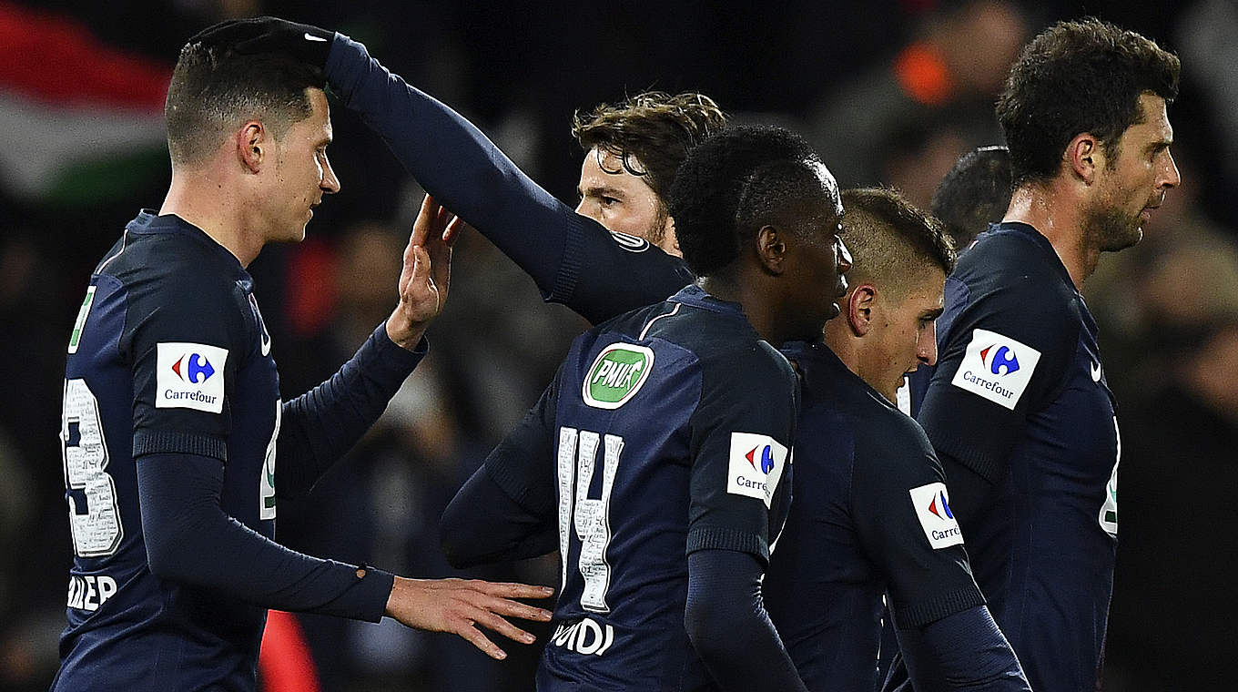 Ebnet mit seinem Treffer zum 1:0 Paris den Weg ins Pokalfinale: Julian Draxler (l.) © 2017 Getty Images