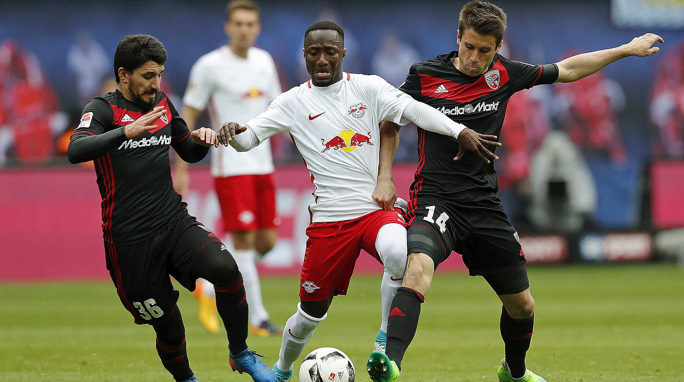 Naby Keita and RB Leipzig could not break down the FC Ingolstadt defence.  © 2017 Getty Images