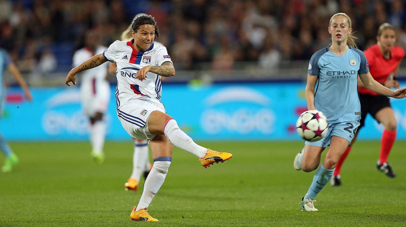 Noch ein Sieg fehlt zu Europas Klubkrone: Dzsenifer Marozsán (l.) und Olympique Lyon © 2017 Getty Images