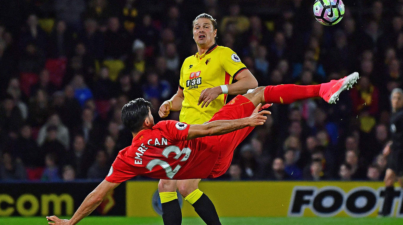 Thing of beauty: Emre Can's winner against Watford was a contender for goal of the season © 2017 Getty Images