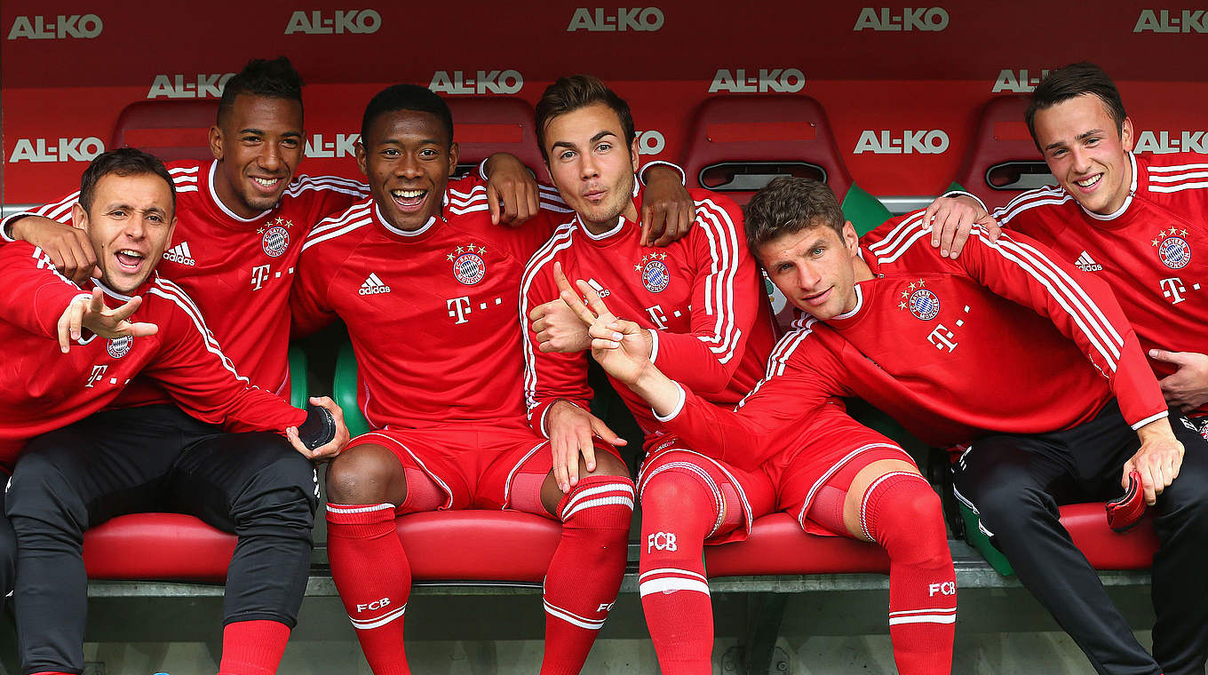 Bayern München,Leopold Zingerle,Rafinha,Boateng,Götze,Müller,Alaba © 2014 Getty Images