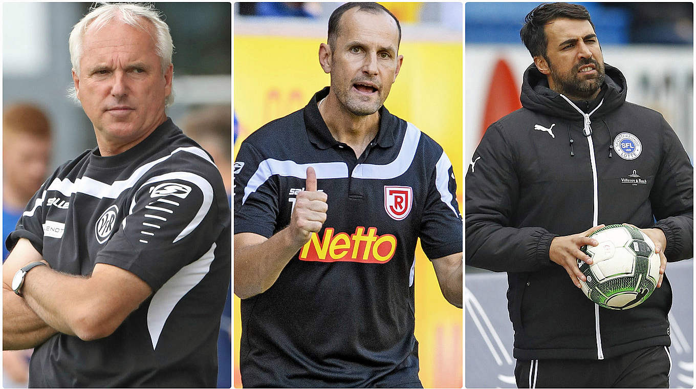 Die drei Kandidaten für den "Trainer der Saison": Vollmann, Herrlich und Atalan (v.l.) © Getty Images/imago/Collage DFB