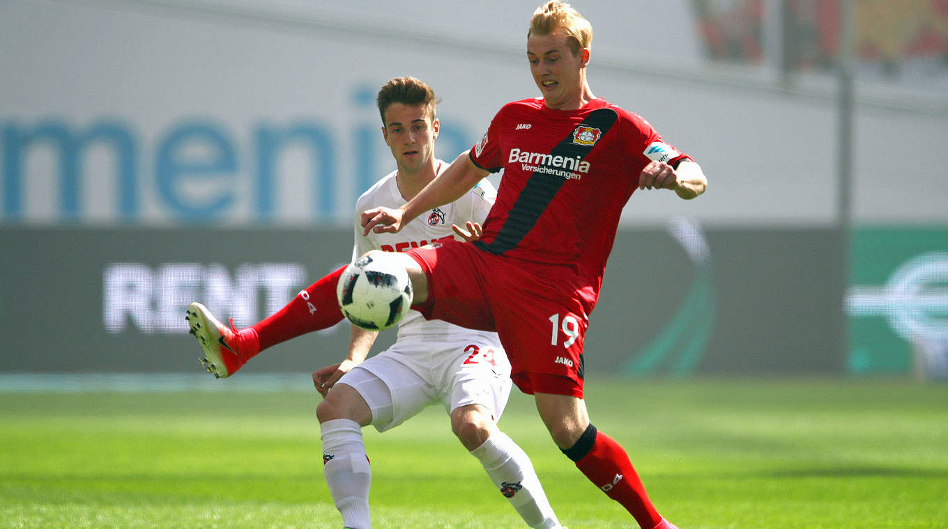 0:2 im Derby wettgemacht: Julian Brandt (v.) und Leverkusen punkten gegen Köln © 2017 Getty Images