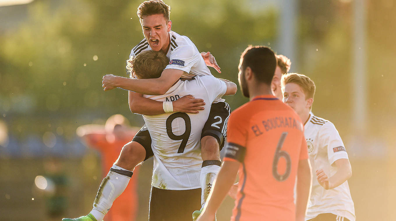 Erlösender Jubel in der Schlussminute: Die U 17 steht im EM-Halbfinale © UEFA-Sportsfile