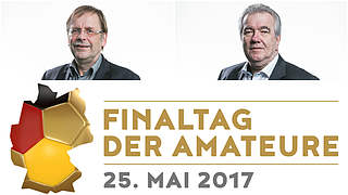 Freuen sich auf den Finaltag: die DFB-Vizepräsidenten Dr. Koch (l.) und Frymuth © Fotos Getty, FUSSBALL.DE; Collage FUSSBALL.DE