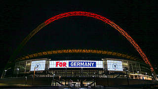 The Wembley arch lit up in Germany colours to commemorate Die Mannschaft's match in 2007 © Jordan Mansfield/jordanphoto.co.uk