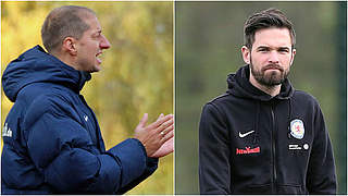 Zwei Trainer, ein Ziel: Vorbeck (l.) will mit Hansa, Duda mit Eintracht in der Liga bleiben © imago/Collage DFB
