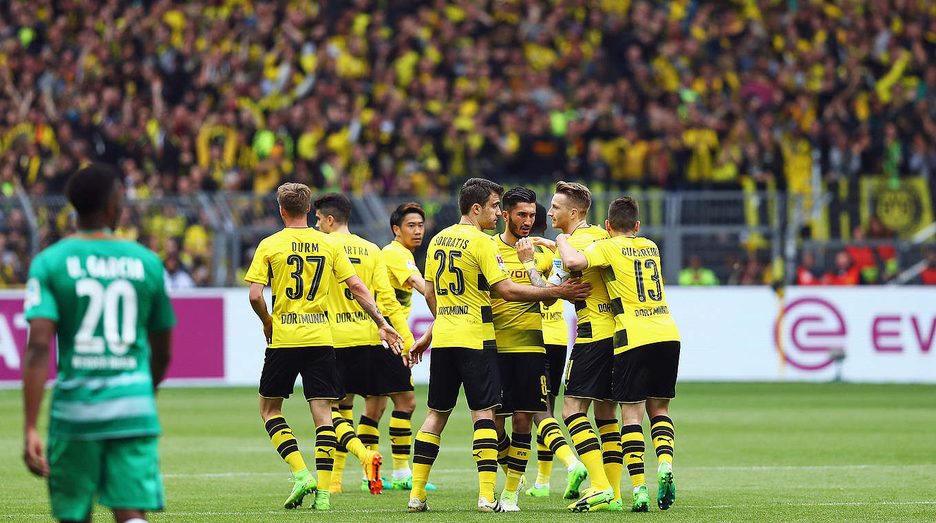 Dortmund's win secured third place and automatic qualification for the Champions League.  © 2016 Getty Images