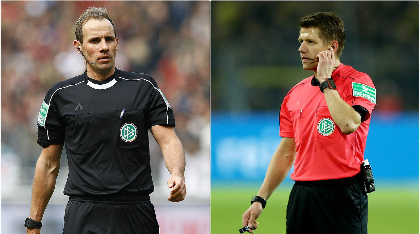 In der Relegation im Einsatz: Sascha Stegemann und Patrick Ittrich (v.l.) © Getty Images/DFB